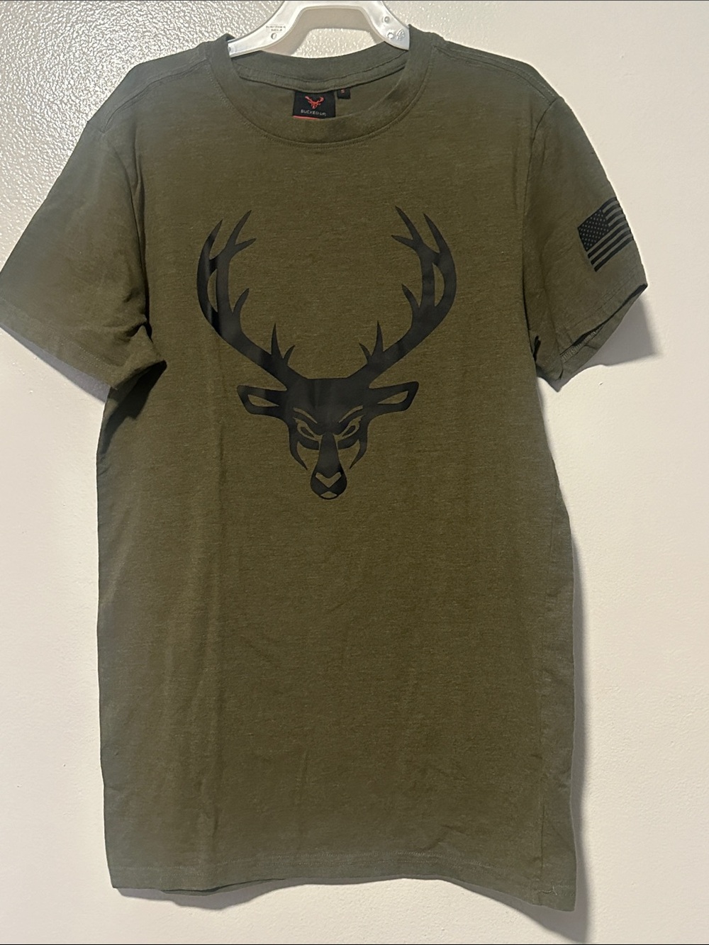 Olive Short-Sleeve Deer Graphic Tee - [Brand Not Visible]
